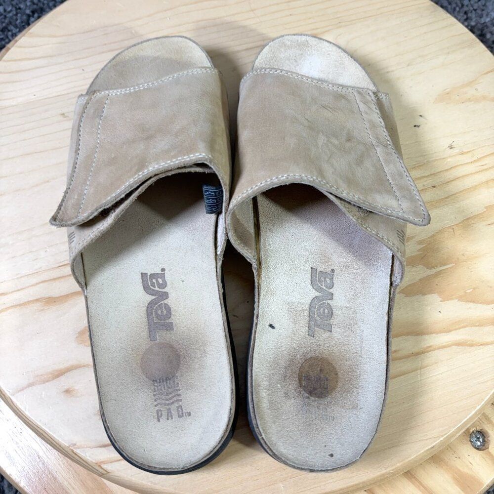 Teva Sandals Womens Size 7 Cream Suede Slide Casual Comfort Shoes - Picture 5 of 8